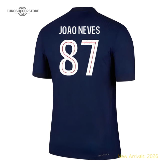 2025-2026 PSG Home Dri-Fit ADV Authentic Shirt (Joao Neves 87)-The Soccer Shirt Hub