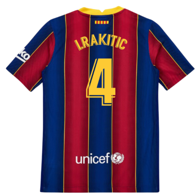2020-2021 Barcelona Vapor Match Home Shirt (Kids) (I.RAKITIC 4)-The Soccer Shirt Hub