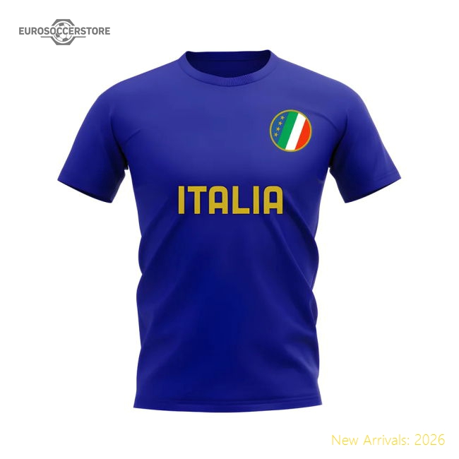 Forza Italia Italy T-shirt (Royal)-The Soccer Shirt Hub