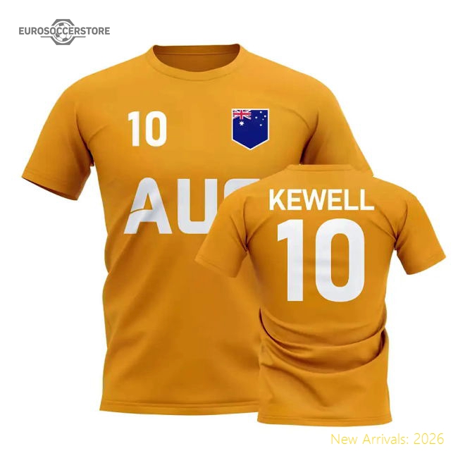 Harry Kewell Country Code T-Shirt (Gold)-The Soccer Shirt Hub