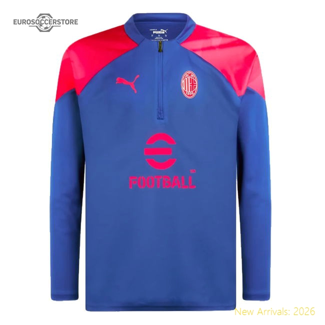 2023-2024 AC Milan Training Half Zip Top (Sapphire)-The Soccer Shirt Hub