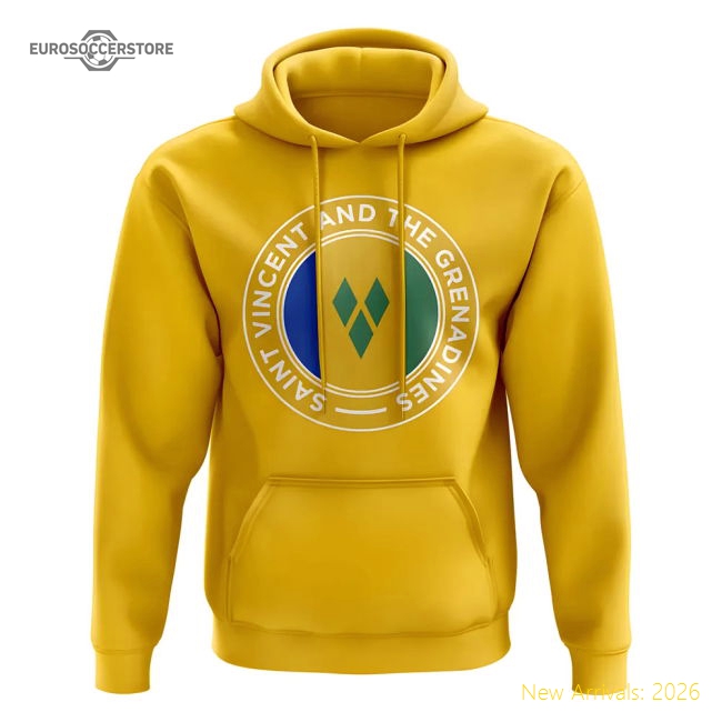 Saint Vincent and The Grenadines Football Badge Hoodie (Yellow)-The Soccer Shirt Hub
