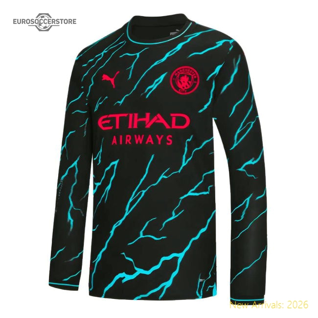 2023-2024 Man City Long Sleeve Third Shirt-The Soccer Shirt Hub