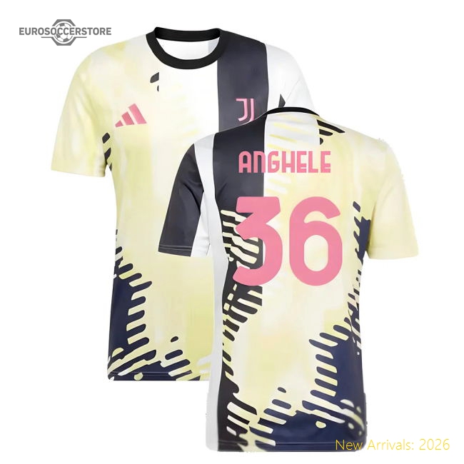 2025 Juventus Pre-Match Shirt (Yellow) (Anghele 36)-The Soccer Shirt Hub