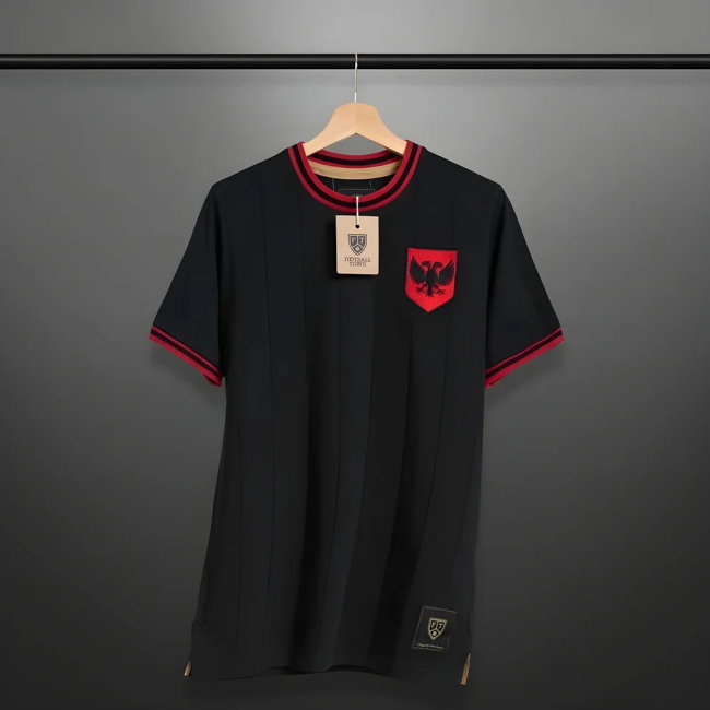 Vintage Albania Black Shqiponjë Soccer Shirt-The Soccer Shirt Hub