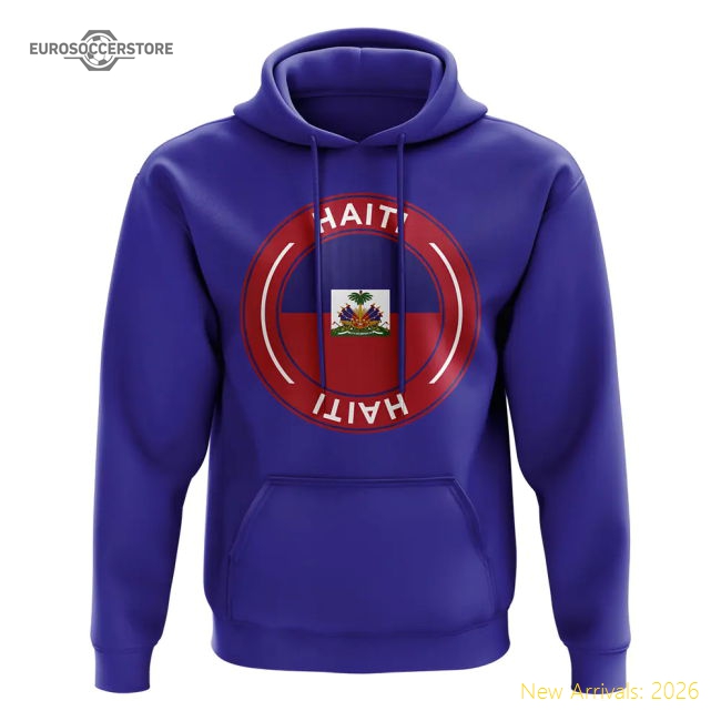 Haiti Football Badge Hoodie (Royal)-The Soccer Shirt Hub