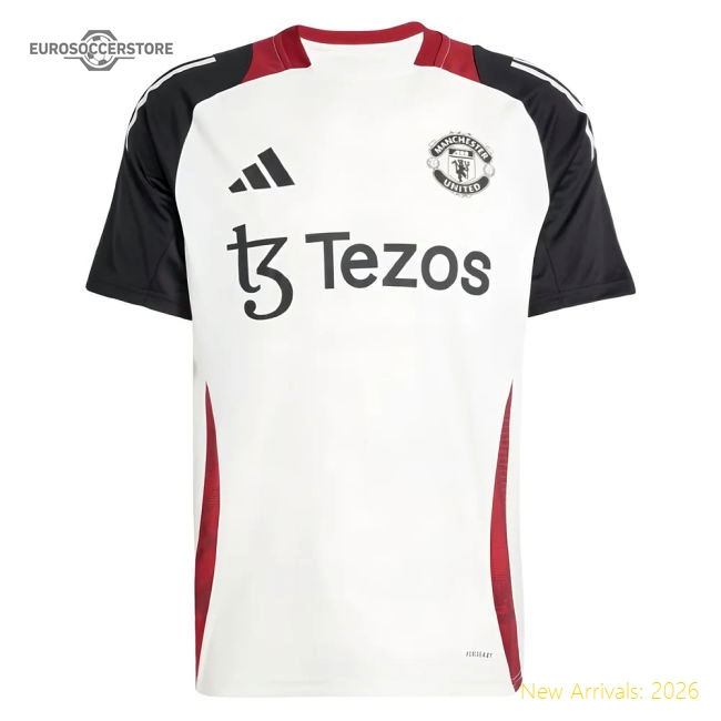 2024-2025 Man Utd Training Jersey (Off White) (B.Fernandes 8)-The Soccer Shirt Hub