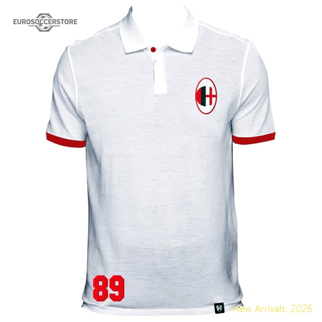 AC Milan No 89 White Polo Shirt-The Soccer Shirt Hub