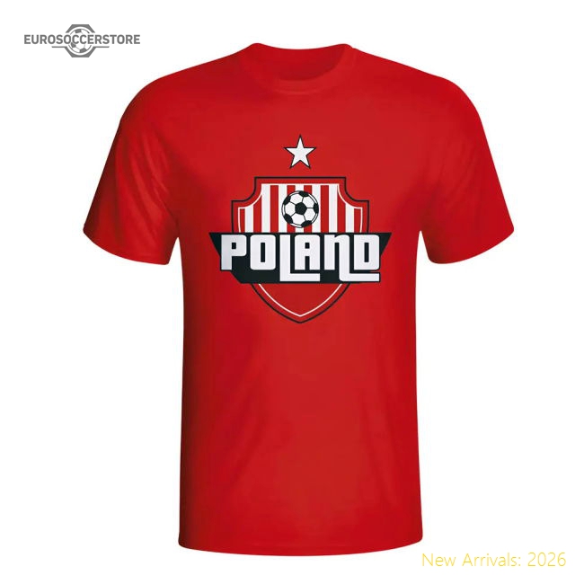 Poland Country Logo T-shirt (Red)-The Soccer Shirt Hub