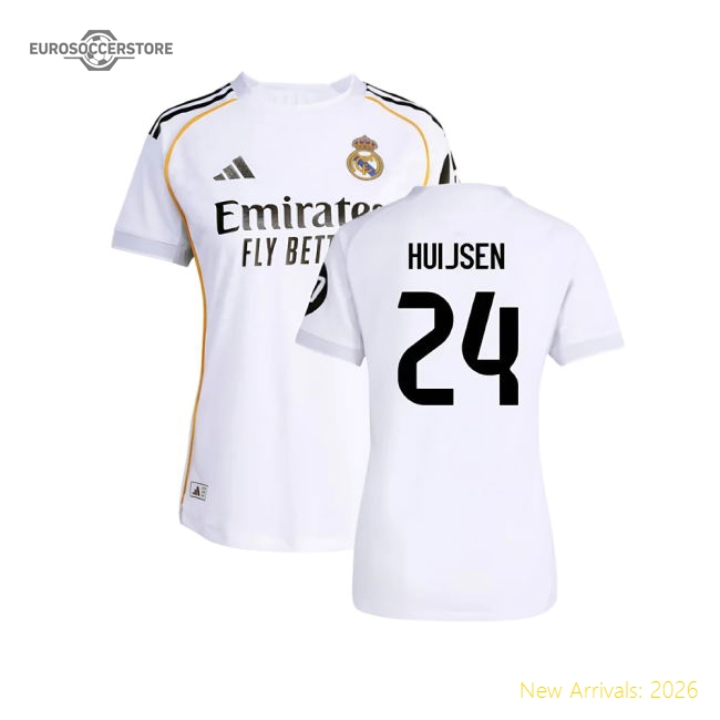 2025-2026 Real Madrid Authentic Home Shirt (Womens) (Huijsen 24)-The Soccer Shirt Hub