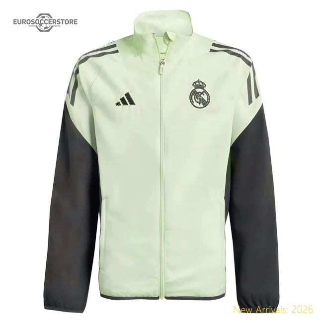 2025-2026 Real Madrid Tracksuit (Almost Lime) - Kids-The Soccer Shirt Hub