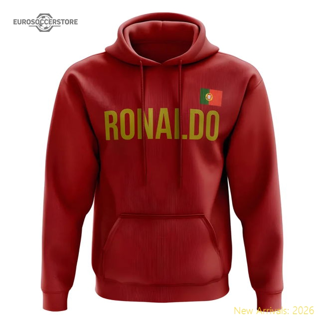 Cristiano Ronaldo Portugal Name Hoody (Red)-The Soccer Shirt Hub