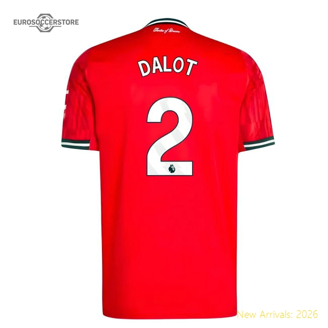 2025-2026 Man Utd Home Shirt (Dalot 2)-The Soccer Shirt Hub