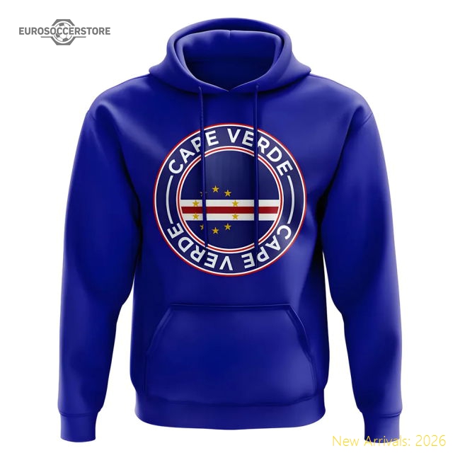 Cape Verde Football Badge Hoodie (Royal)-The Soccer Shirt Hub