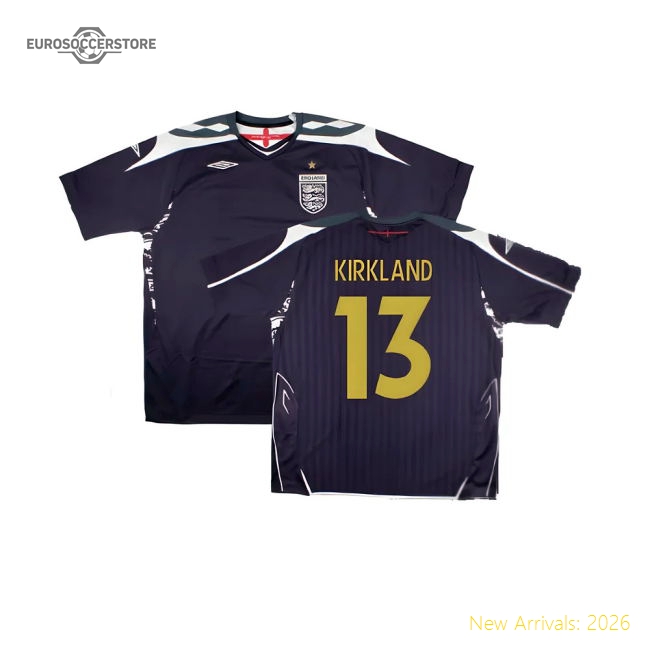 England 2007-08 GK Shirt ((Excellent) XXL) (Kirkland 13)-The Soccer Shirt Hub