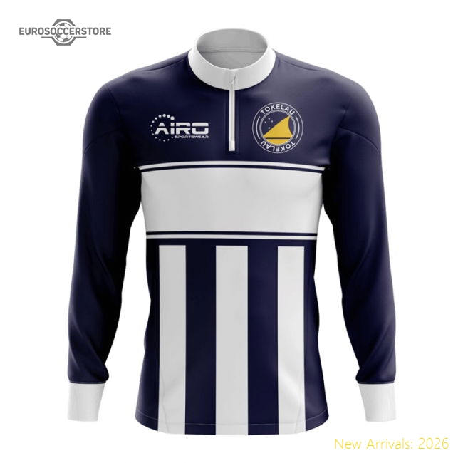 Tokelau Concept Football Half Zip Midlayer Top (Navy-White)-The Soccer Shirt Hub