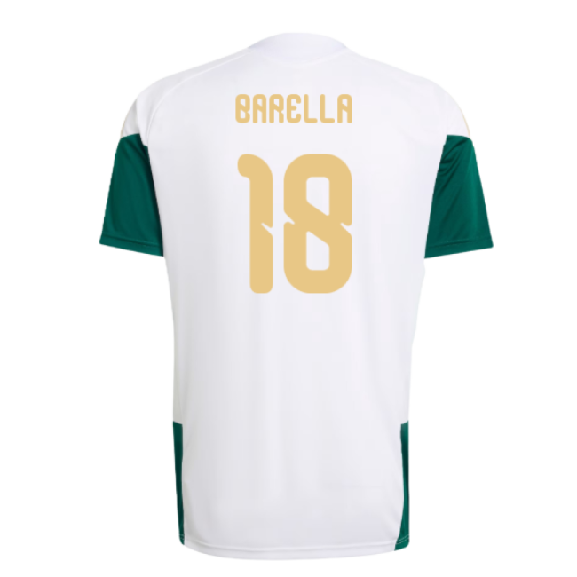 2026-2027 Italy Training Jersey (White) (Barella 18)-The Soccer Shirt Hub