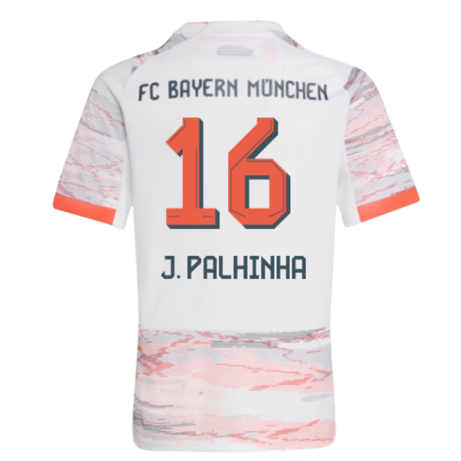 2025-2026 Bayern Munich Away Shirt (Kids) (J. Palhinha 16)-The Soccer Shirt Hub
