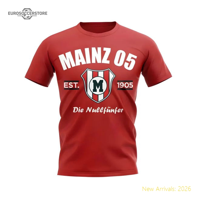 Mainz 05 Established Football T-Shirt (Red)-The Soccer Shirt Hub