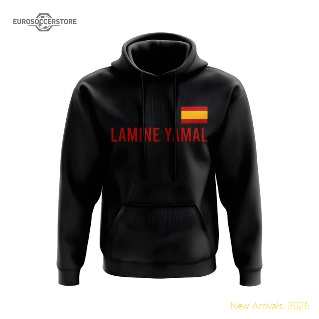 Lamine Yamal Spain Flag Hoody (Black)-The Soccer Shirt Hub