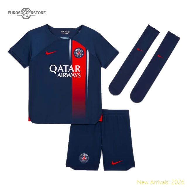 2023-2024 PSG Home Mini-Kit (Mbappe 7)-The Soccer Shirt Hub