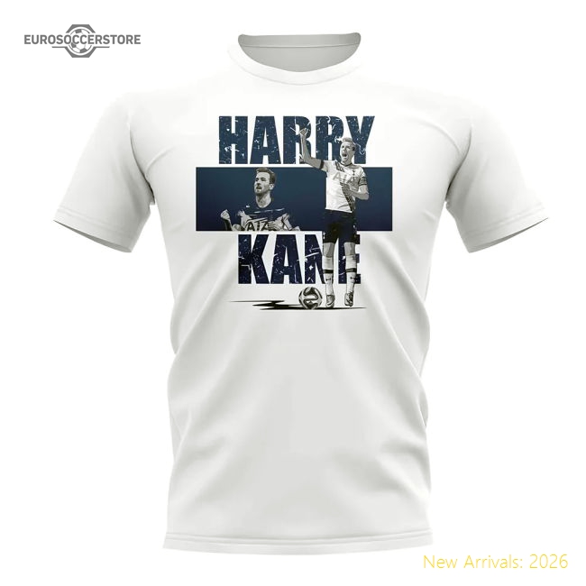 Harry Kane Player Collage T-Shirt (White)-The Soccer Shirt Hub