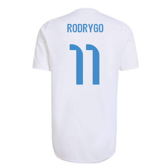2025-2026 Real Madrid EU Training Jersey (White) (Rodrygo 11)-The Soccer Shirt Hub