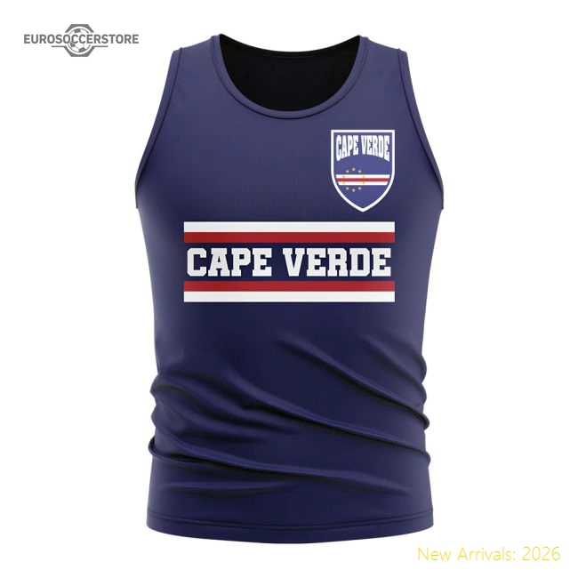 Cape Verde Core Football Country Sleeveless Tee (Navy)-The Soccer Shirt Hub