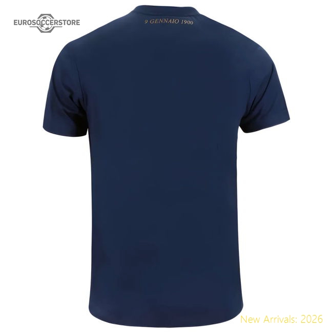 Lazio 125th Anniversary Cotton Tee (Navy)-The Soccer Shirt Hub