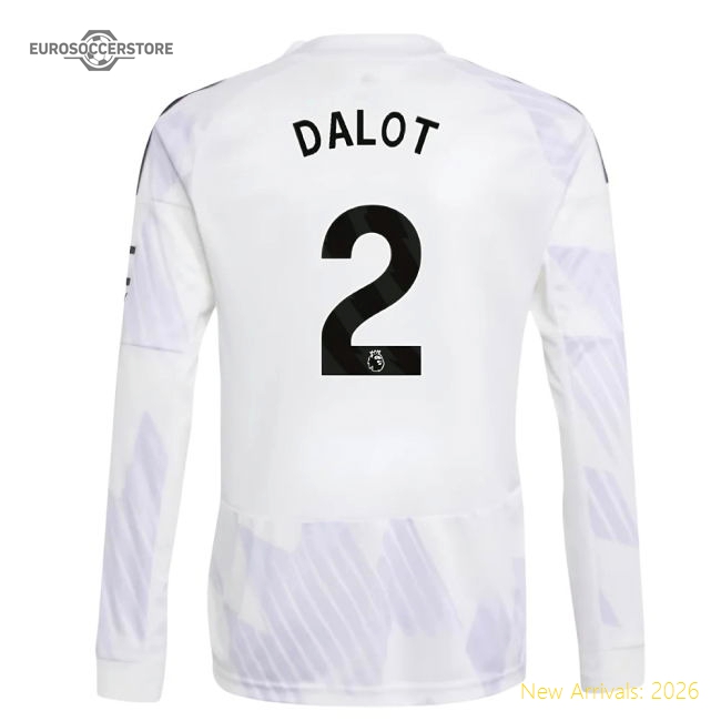 2025-2026 Man Utd Long Sleeve Away Shirt (Kids) (Dalot 2)-The Soccer Shirt Hub