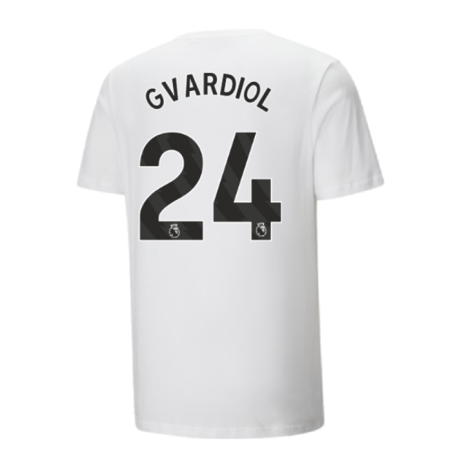 2024-2025 Man City ftblCulture Tee (White) (Gvardiol 24)-The Soccer Shirt Hub