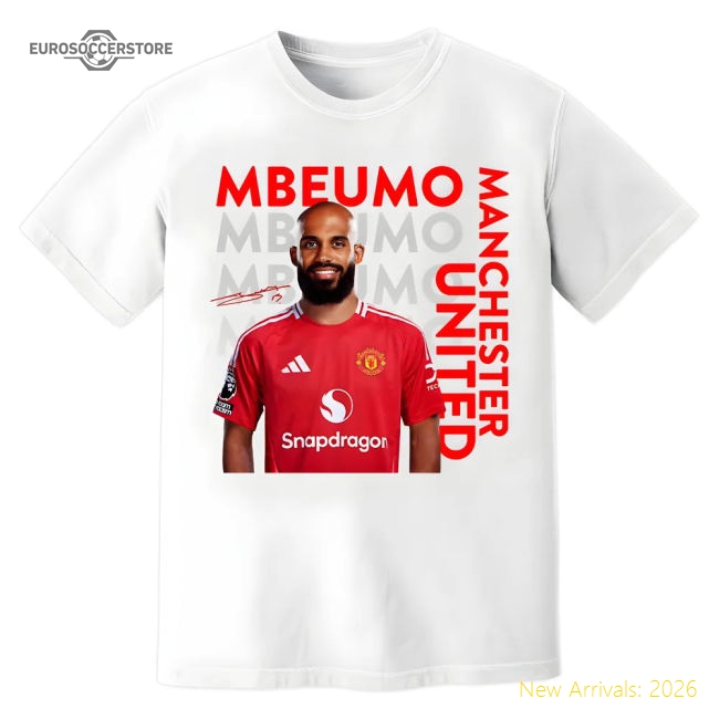 Bryan Mbeumo Man United New Signing T-Shirt (White)-The Soccer Shirt Hub