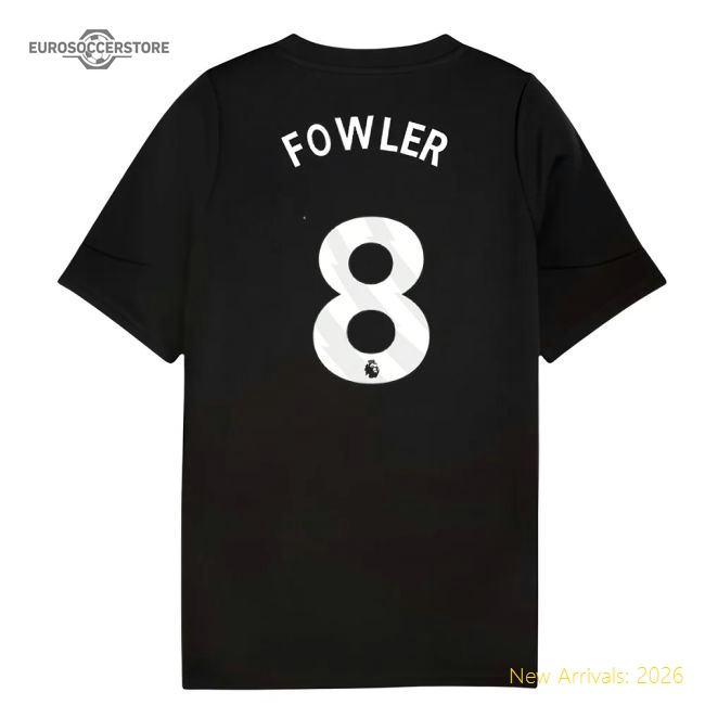 2025-2026 Man City Training Jersey (Black) - Kids (Fowler 8)-The Soccer Shirt Hub