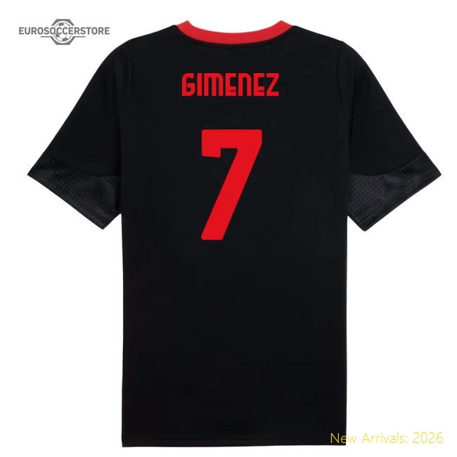 2025-2026 AC Milan Training Jersey (Black) (Gimenez 7)-The Soccer Shirt Hub