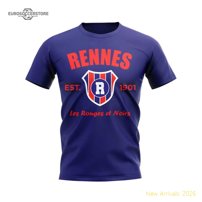 Rennes Established Football T-Shirt (Navy)-The Soccer Shirt Hub