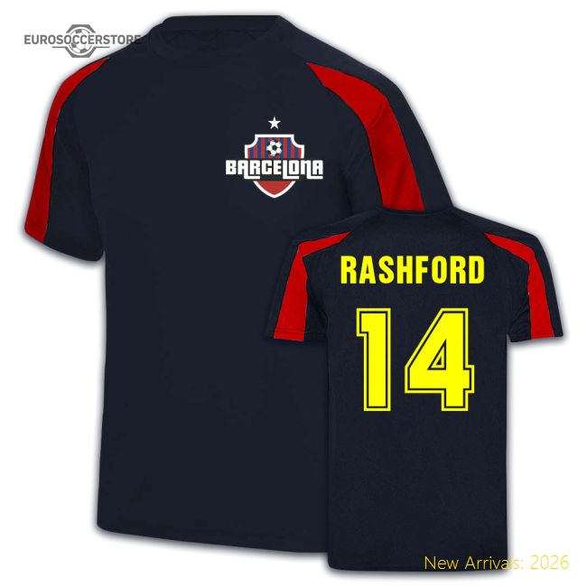 Marcus Rashford Barcelona Sports Training Jersey (Navy)-The Soccer Shirt Hub