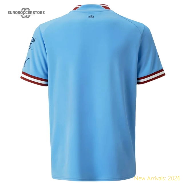 2022-2023 Man City Home Shirt (Kids) (HAALAND 9)-The Soccer Shirt Hub