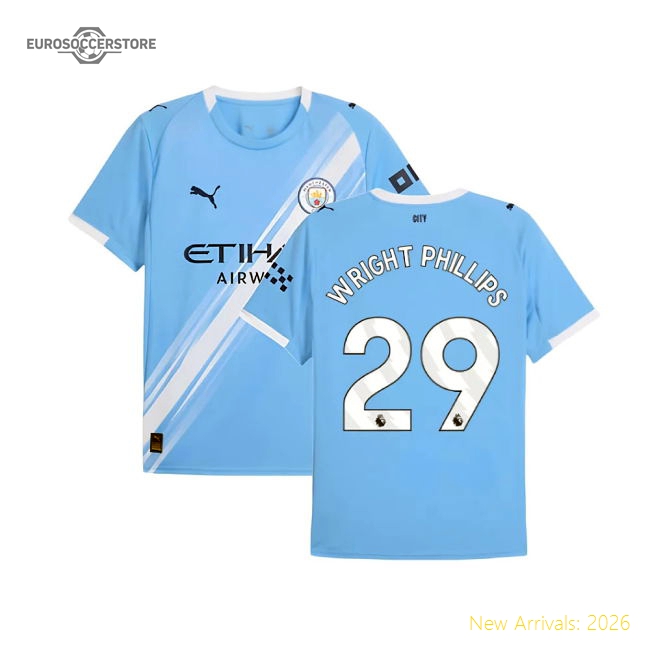 2025-2026 Man City Home Shirt (Wright Phillips 29)-The Soccer Shirt Hub