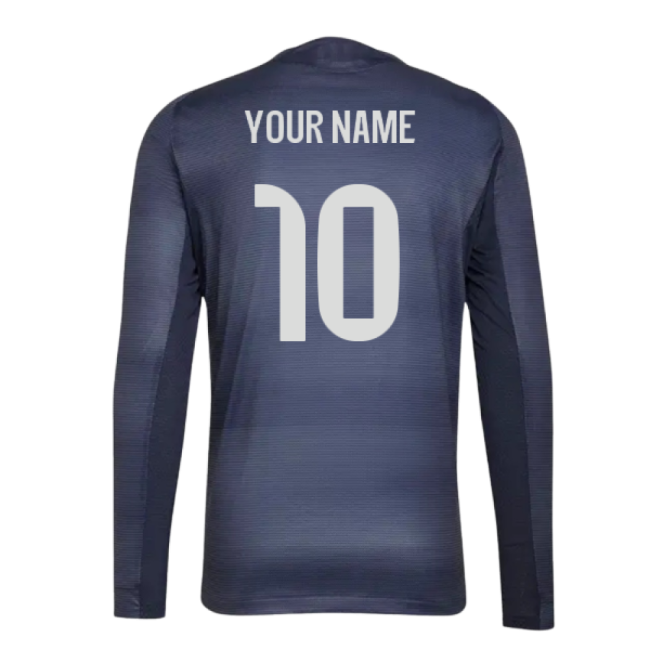 2025-2026 Real Madrid Authentic Long Sleeve Away Shirt (Your Name)-The Soccer Shirt Hub