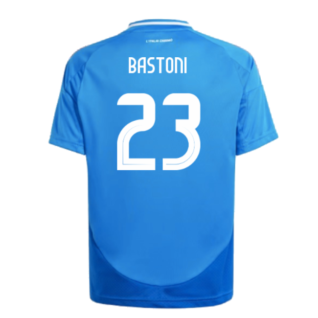 2024-2025 Italy Home Shirt (Kids) (BASTONI 23)-The Soccer Shirt Hub