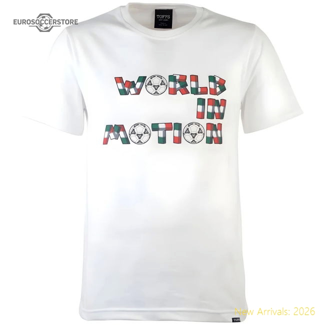 World in Motion Italia 90 - White T-Shirt-The Soccer Shirt Hub