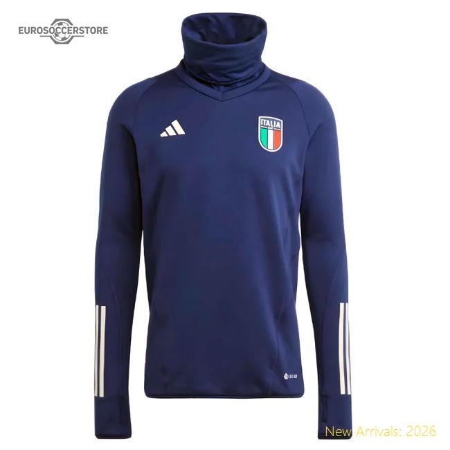 2023-2024 Italy Pro Tiro Warm Top (Dark Blue)-The Soccer Shirt Hub