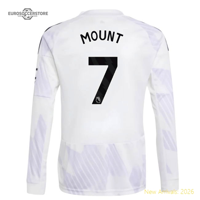 2025-2026 Man Utd Long Sleeve Away Shirt (Kids) (Mount 7)-The Soccer Shirt Hub