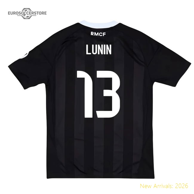 2025-2026 Real Madrid Third Goalkeeper Youth Kit (Black) (Lunin 13)-The Soccer Shirt Hub