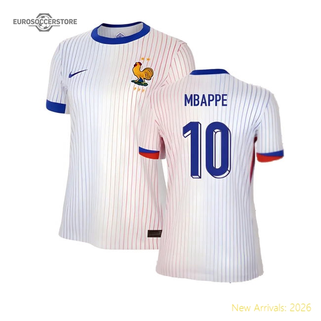 2024-2025 France Away Shirt (Womens) (Mbappe 10)-The Soccer Shirt Hub