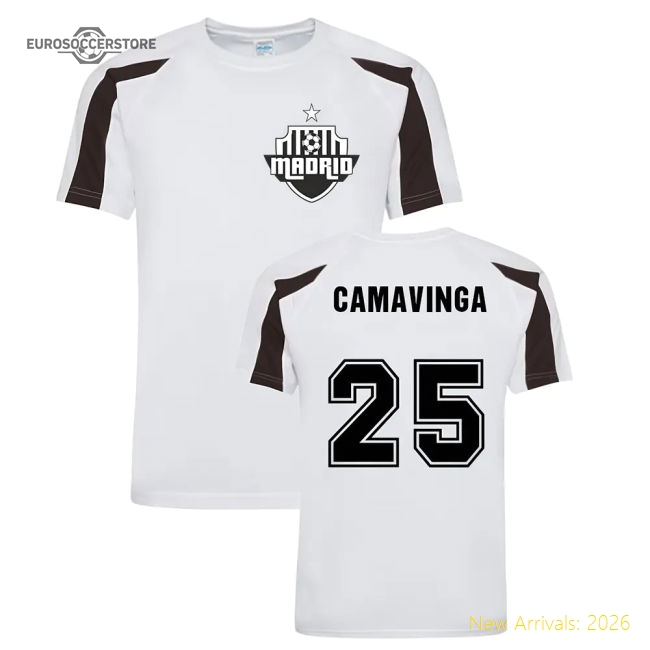 Eduardo Camavinga Madrid Sports Training Jersey (White)-The Soccer Shirt Hub