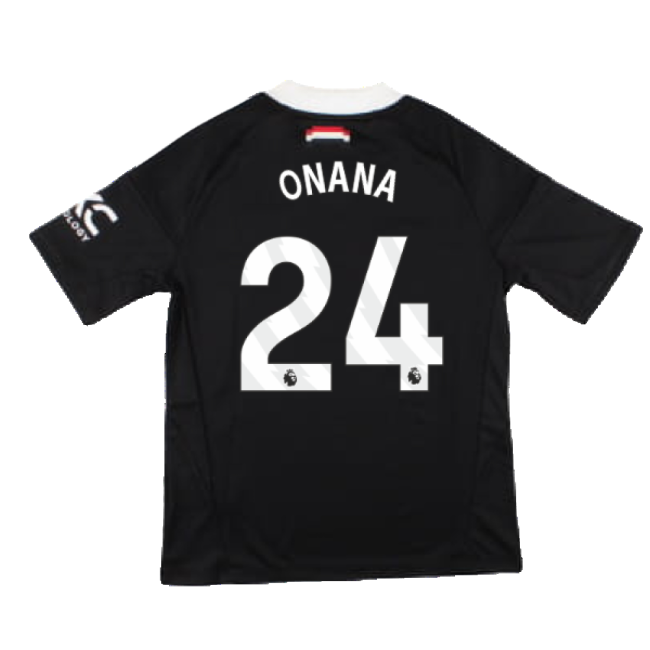 2024-2025 Man Utd Third Goalkeeper Shirt (Black) - Kids (Onana 24)-The Soccer Shirt Hub