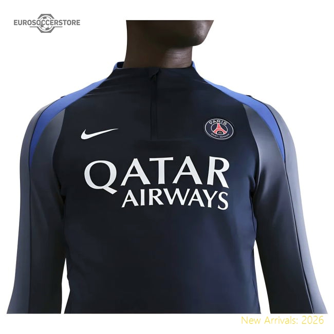2025-2026 PSG Strike Dri-Fit Drill Top (Navy)-The Soccer Shirt Hub