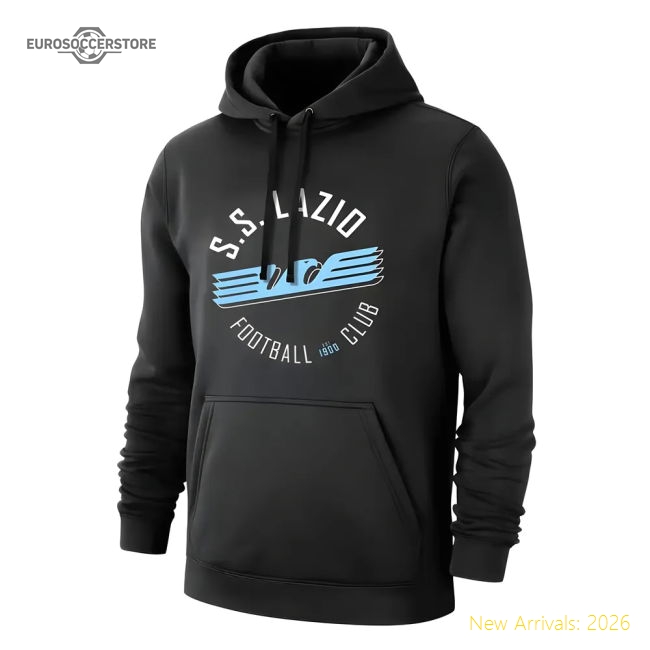 Lazio Circle footer with hood, black-The Soccer Shirt Hub