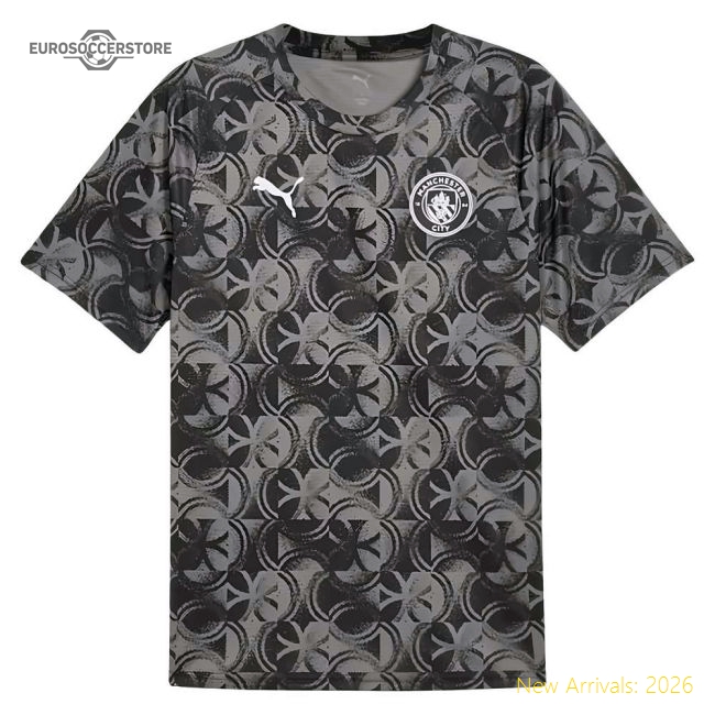 2025-2026 Man City Warm Up Jersey (Black) (Richards 2)-The Soccer Shirt Hub